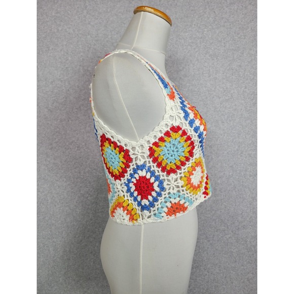 Altar'd State Blossom Crochet Tank Top Granny‎ Square W8696 Small - Picture 3 of 8